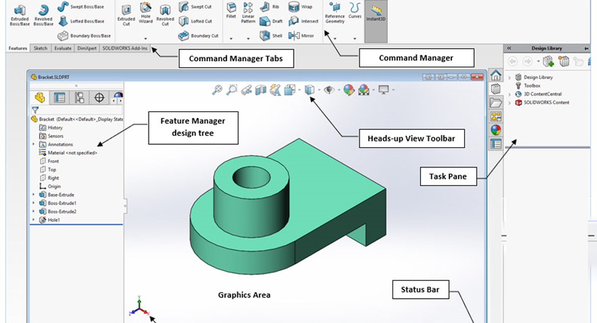 آشنایی با محیط نرم افزار سالیدورک